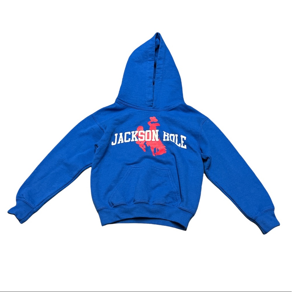 Gildan kids blue hoodie sweatshirt